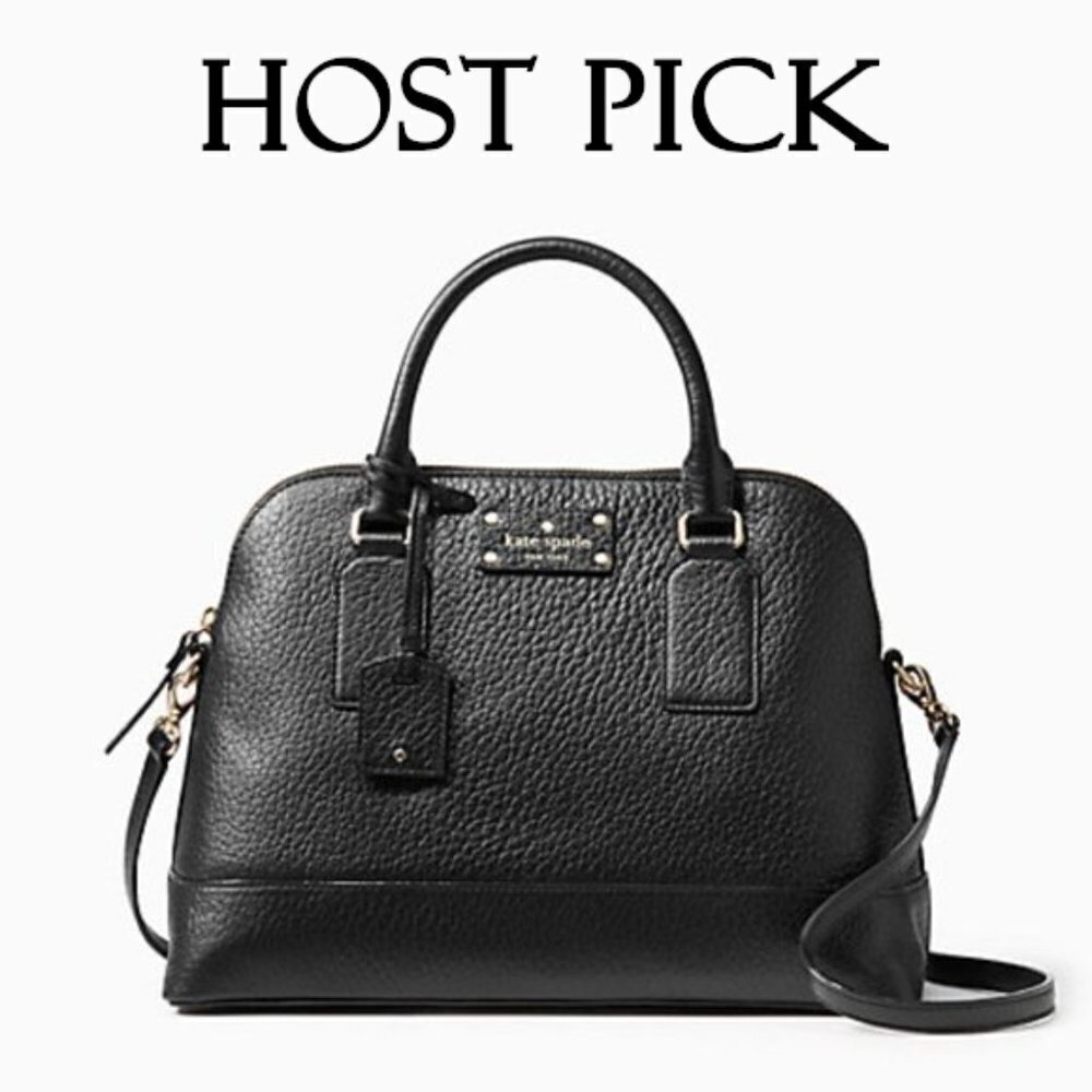 NWT Kate Spade black small leather satchel handbag
